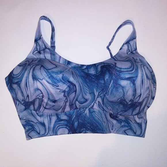 Victoria Secret Sports Bra Allegro Blue Purple Abstract Lightly Lined Lightweigh - Picture 5 of 16